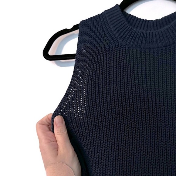 Brochu Walker Sweater Tunic Dress Navy Knit, Size Medium - Picture 5 of 8